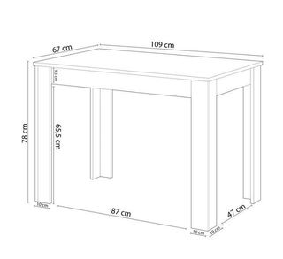 Mesa Comedor Auxiliar Cloe 109x67cm  + 4 Sillas 
