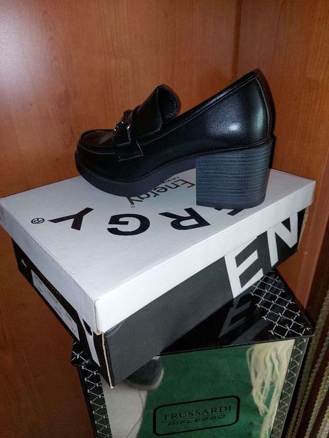 Mocassini donna tacco nero 37