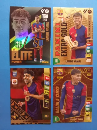 Lote 4 Cromos Lamine Yamal Barcelona 