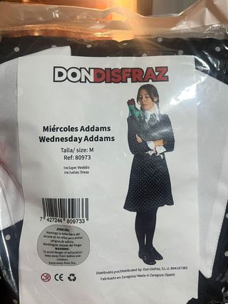 Disfraz Miércoles Addams Talla M
