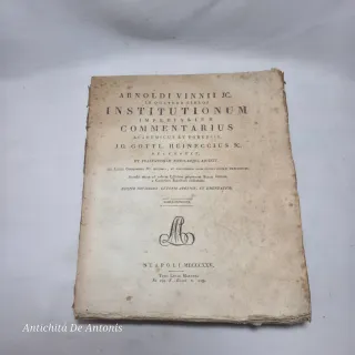 Libri antichi 1825 Arnoldi Vinnii  Institutionum