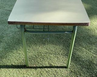 Mesa Escritorio Pupitre Doble Madera y Metal