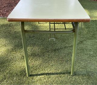 Mesa Escritorio Pupitre Doble Madera y Metal