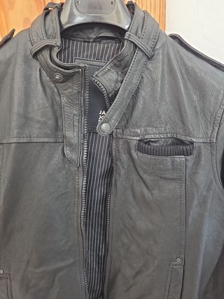 Chaqueta de Piel Jack & Jones Negra