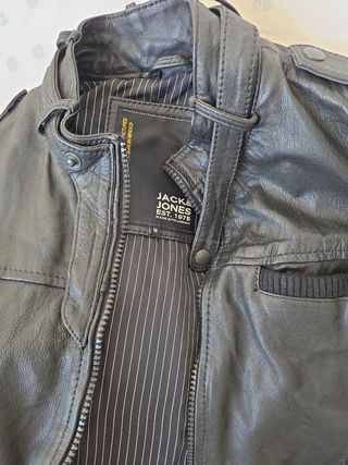 Chaqueta de Piel Jack & Jones Negra