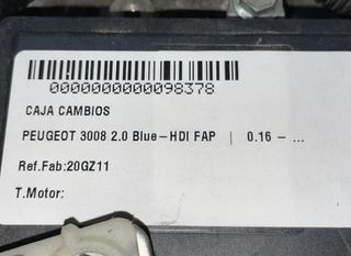 Caja peugeot 20gz11 3008 2.0 blue-hdi fap 98378