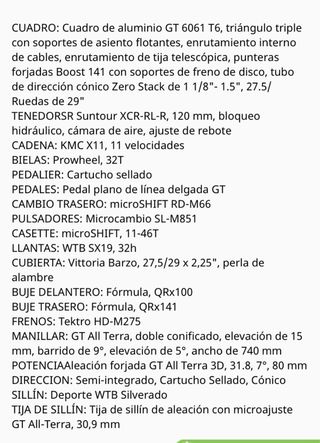 Bicicleta Montaña 29’