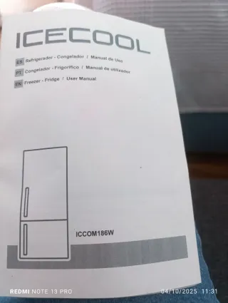 Nevera Icecool Blanca iccom 186w