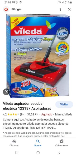 Aspiradora escoba Vileda ligera   se venden 2 