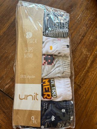 Pack 5 slips niño Talla 4-5 años
