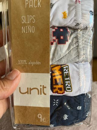 Pack 5 slips niño Talla 4-5 años