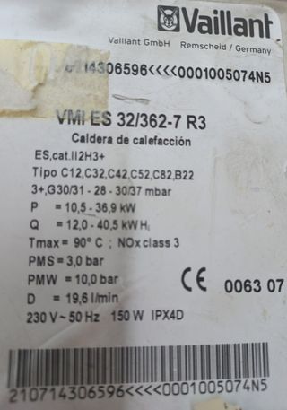 ACUMULADOR VAILLANT VMI 32/362-7-064073