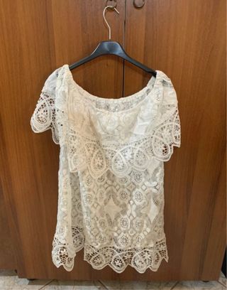 Copricostume bianco pizzo