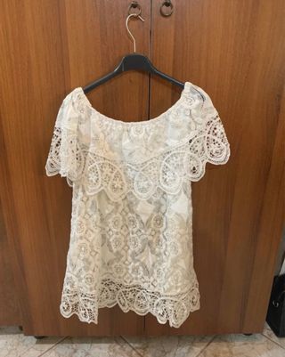 Copricostume bianco pizzo