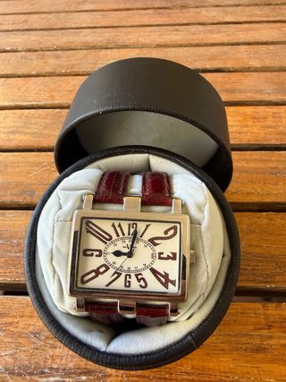 Reloj Paul Versan Correa Piel Marrón y Plata