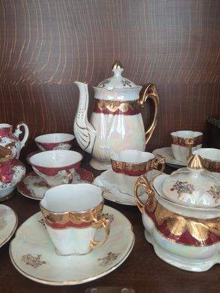 Servizio caffè porcellana e metallo