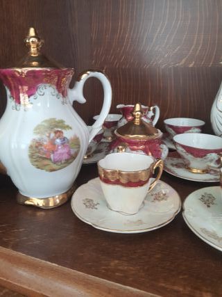 Servizio caffè porcellana e metallo