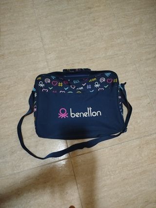 Mochila bandolera Benetton azul multicolor