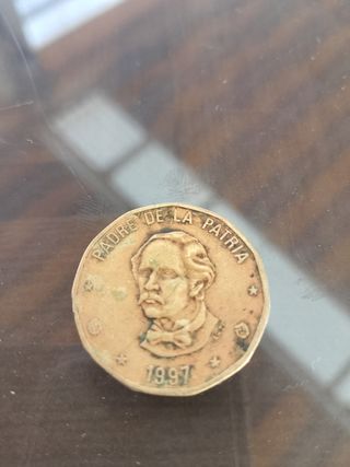 Moneda 1 Peso República Dominicana 1997