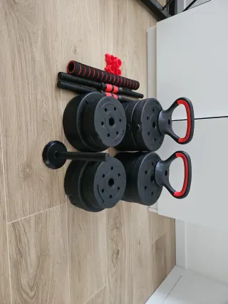 Kit Pesas 40kg Mancuernas Ajustables