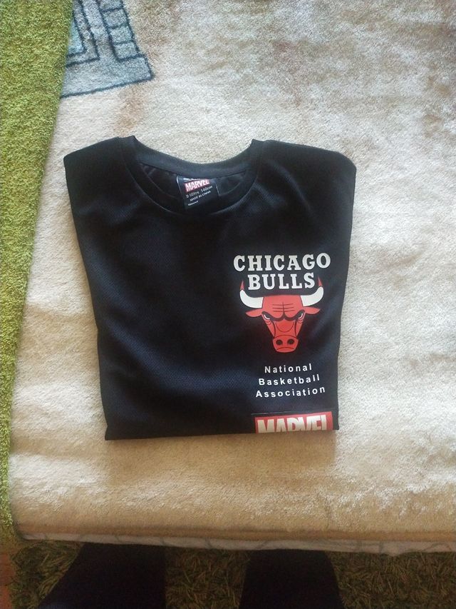 Camiseta Marvel Chicago Bulls NBA Negra