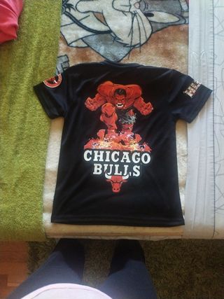 Camiseta Marvel Chicago Bulls NBA Negra