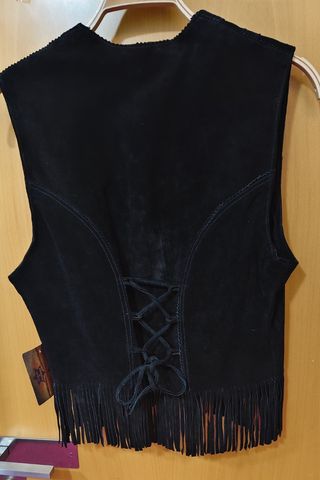 Chaleco flecos Stars & Stripes negro Talla L