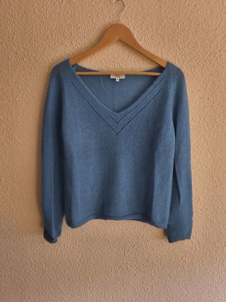 Jersey lana azul talla M alta calidad