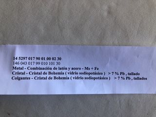 Lámpara de techo cristal Bohemia