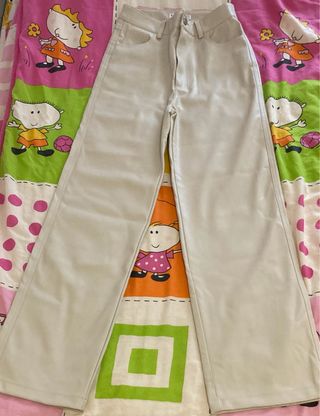 Pantalones Stradivarius Beige Cuero