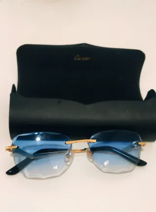 Gafas Cartier Azules y Doradas