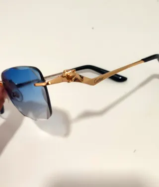 Gafas Cartier Azules y Doradas