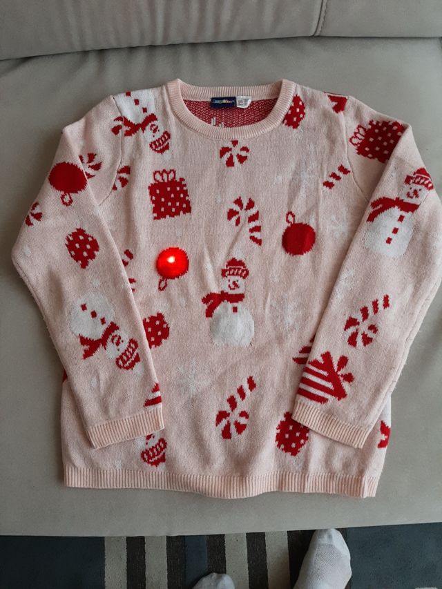 Jersey Navidad Niña Rosa Muñeco Nieve