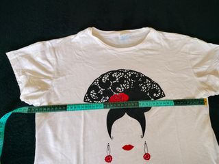 Camiseta flamenca mujer blanca