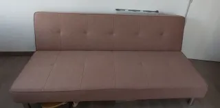 Sofá Cama Beige/Rosa