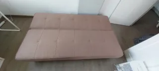 Sofá Cama Beige/Rosa