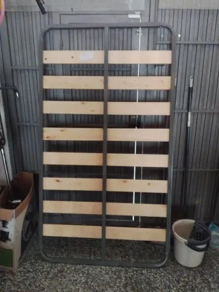 Somier metálico con lamas de madera