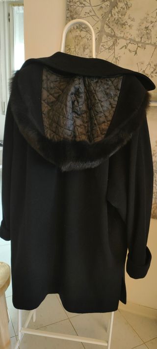 Cappotto lana e mohair nero