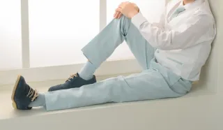 Traje comunión niño azul y blanco