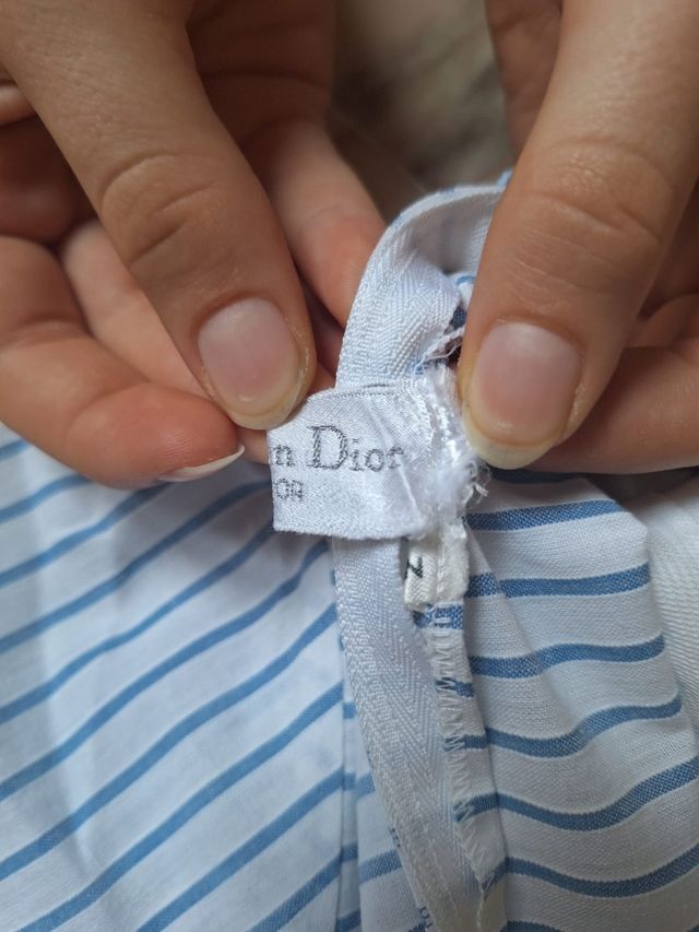 Vestido niña Dior vintage rayas azul/blanco