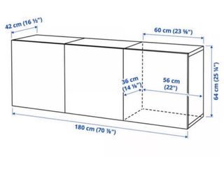 Mueble TV Ikea Besta color blanco y puerta verde.