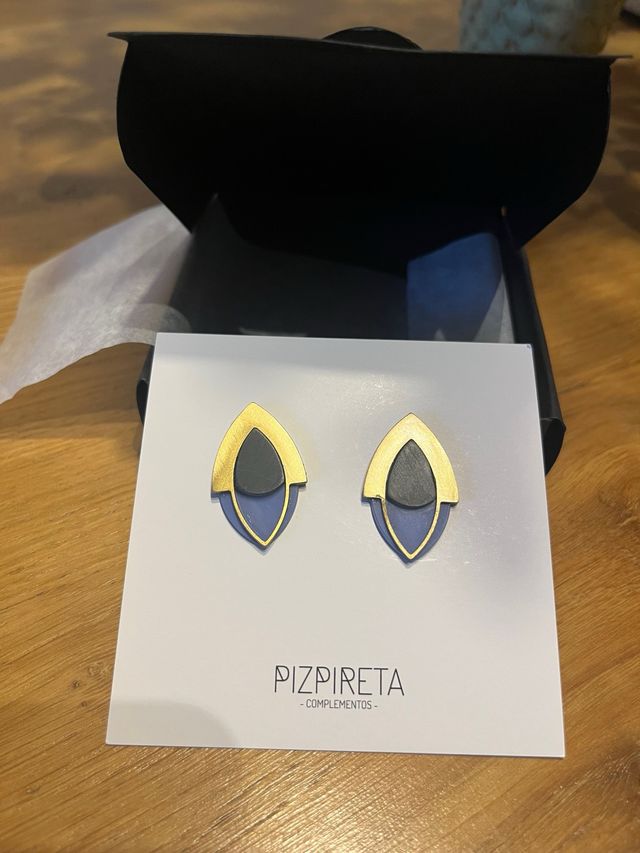 Pendientes Pizpireta azul y Dorado