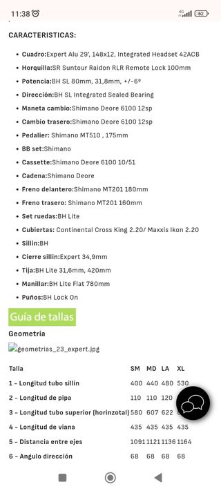 BH Expert 4.0 -  Dic 2023
Talla SM(hasta 1.65mts)
