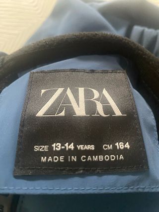 Cazadora Zara niño azul 13-14 años