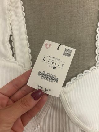 Top Zara Blanco Encaje