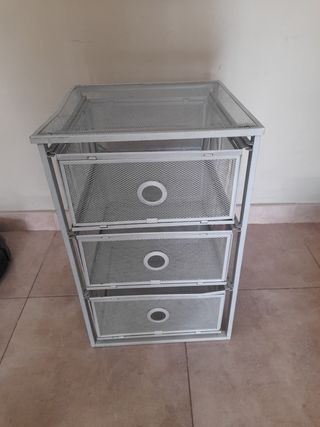 Cajonera de escritorio metálica gris