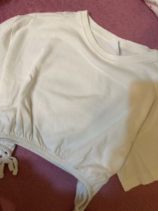 Top blanco con lazada talla 9