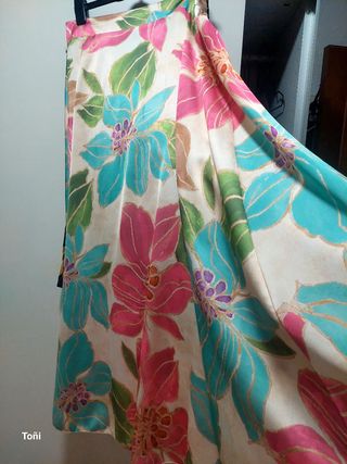 Falda larga estampada floral