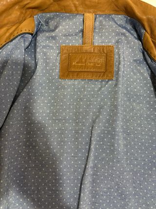 Chaqueta de piel marrón Massimo Dutti