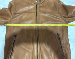 Chaqueta de piel marrón Massimo Dutti